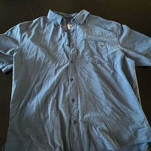 Huk Men's Casual Blue Button-Down Shirt